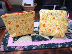 Make-up bags. You can see the bag on the right was my first back into working with zippers :D