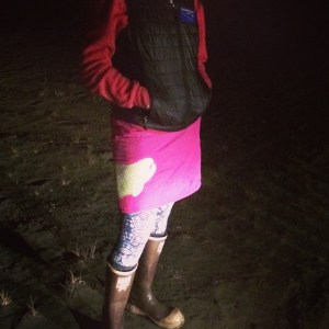 snow skirt in action